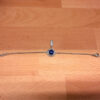 925 Sterling Silver Lapis Feather Bracelet -17cm#14