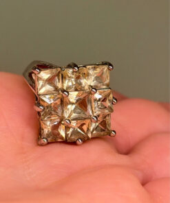 925  Sterling Silver Cz Paving   Ring -UK Size N#13