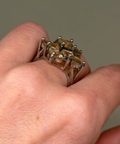 925 Sterling Silver Cz Paving Ring -UK Size N