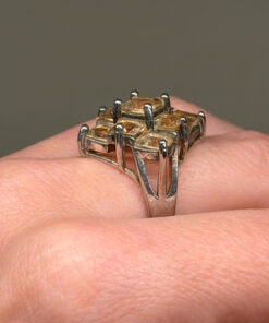 925 Sterling Silver Cz Paving Ring -UK Size N