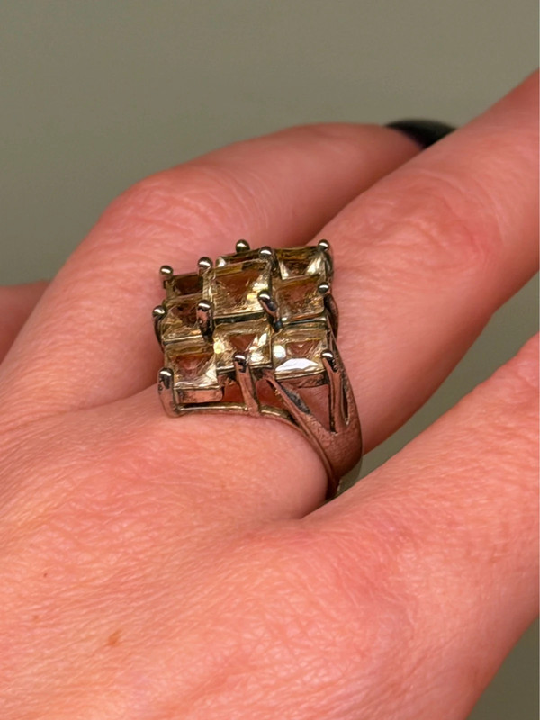 925 Sterling Silver Cz Paving Ring -UK Size N#13