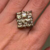 925 Sterling Silver Cz Paving Ring -UK Size N#13