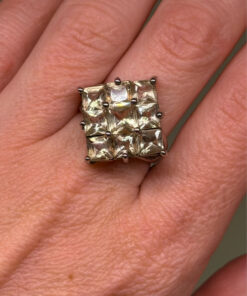 925 Sterling Silver Cz Paving Ring -UK Size N