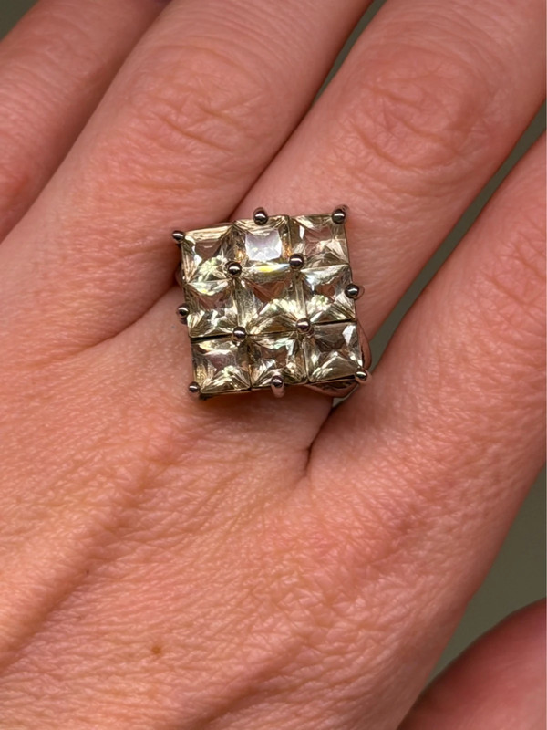 925 Sterling Silver Cz Paving Ring -UK Size N#13