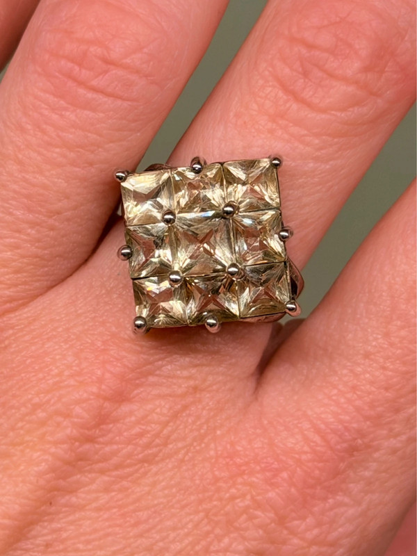 925 Sterling Silver Cz Paving Ring -UK Size N#13