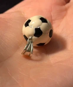 925 Sterling Silver Enamel Football Charm