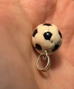 925 Sterling Silver Enamel Football Charm