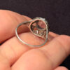 Vintage rose quartz silver ring , M UK#114