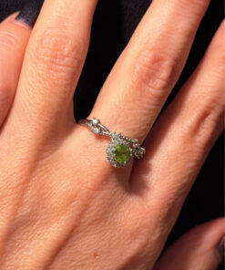 Chrysolite nickel ring, size P, adjustable