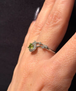 Chrysolite nickel ring, size P, adjustable