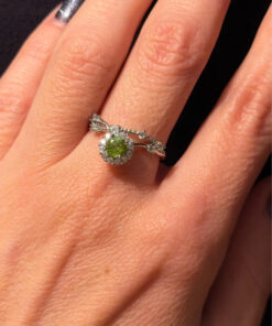Chrysolite nickel ring, size P, adjustable