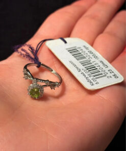 Chrysolite nickel ring, size P, adjustable