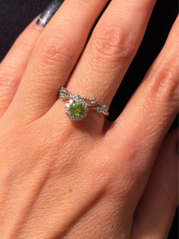 Chrysolite nickel ring, size P, adjustable