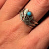 Vintage Soviet nickel silver ring with turquoise, UK size O