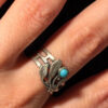 Vintage Soviet nickel silver ring with turquoise, UK size O