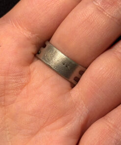 Vintage Soviet nickel silver ring with turquoise, UK size O