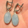 Natural angelite silver earrings high quality#119