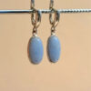 Natural angelite silver earrings high quality#119