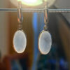 Natural angelite silver earrings high quality#119