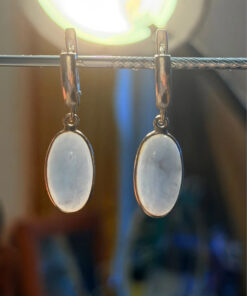 Natural angelite silver earrings high quality