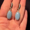 Natural angelite silver earrings high quality#119