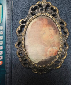 Vintage bronze decorative photo frame with silkscreened print