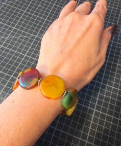 Natural oval  polished Agate Bracelet
