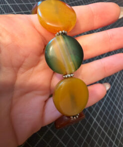 Natural oval polished Agate Bracelet