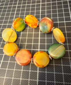 Natural oval polished Agate Bracelet