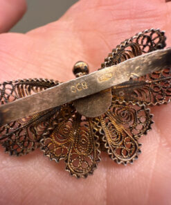 Incredible vintage silver 800 butterfly brooch#120