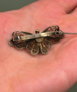 Incredible vintage silver 800 butterfly brooch
