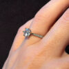 Silver ring with sparkling stone, K½ adjustable, #119