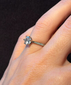 Silver ring with sparkling stone, K½ adjustable, #119