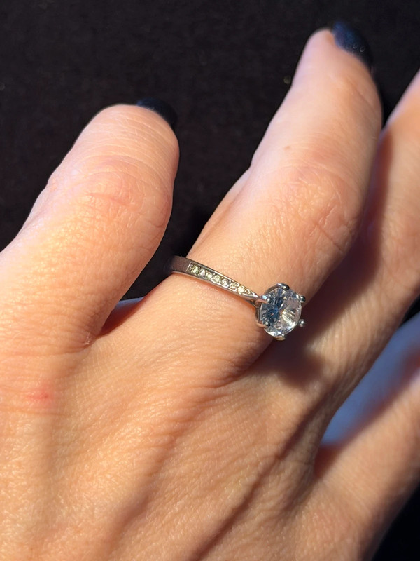 Silver ring with sparkling stone, K½ adjustable, #119