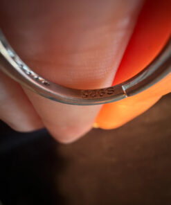 Silver ring with sparkling stone, K½ adjustable