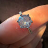 Silver ring with sparkling stone, K½ adjustable, #119