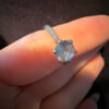 Silver ring with sparkling stone, K½ adjustable, #119