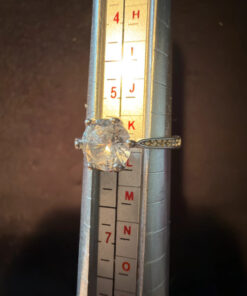 Silver ring with sparkling stone, K½ adjustable