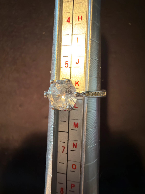 Silver ring with sparkling stone, K½ adjustable, #119