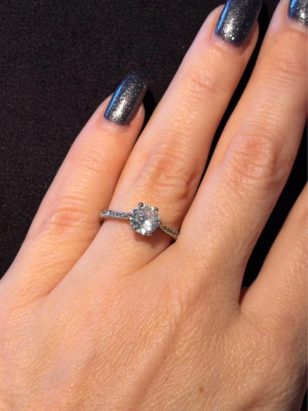 Silver ring with sparkling stone, K½ adjustable, #119