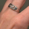 925sterling silver Greek Key cut-out ring size R