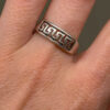 925sterling silver Greek Key cut-out ring size R