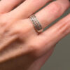 925sterling silver Greek Key cut-out ring size R
