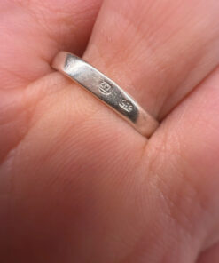 925sterling silver Greek Key cut-out ring size R