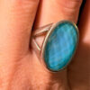Unique sterling silver vintage whitney kelly turquoise doublet ring size m1/2