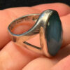 Unique sterling silver vintage whitney kelly turquoise doublet ring size m1/2