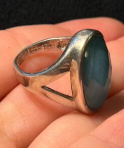 Unique sterling silver vintage whitney kelly turquoise doublet ring size m1/2
