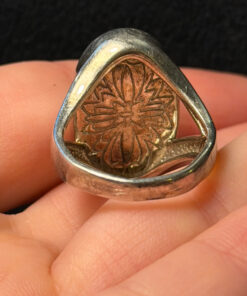 Unique sterling silver vintage whitney kelly turquoise doublet ring size m1/2