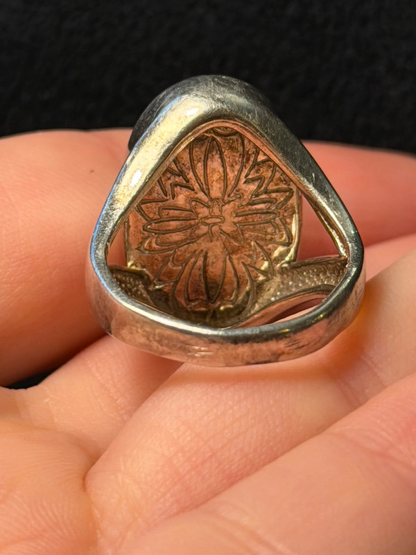 Unique sterling silver vintage whitney kelly turquoise doublet ring size m1/2
