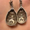 Vintage Sterling Silver Marcasite Drop Post Earrings stud#122